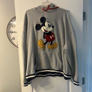 Original Mickey Disneyland pullover gray hoodie with pocket size XXL